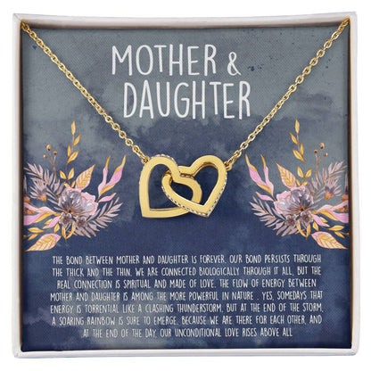 The Love Between A Mother And Daughter Is Forever Interlocking Hearts Necklace