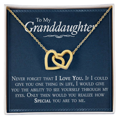 Special Gift For Granddaughter - Interlocking Heart Necklace Interlocking Hearts Necklace