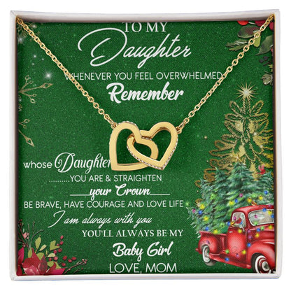 To My Daughter Interlocking Hearts Necklace Message Card