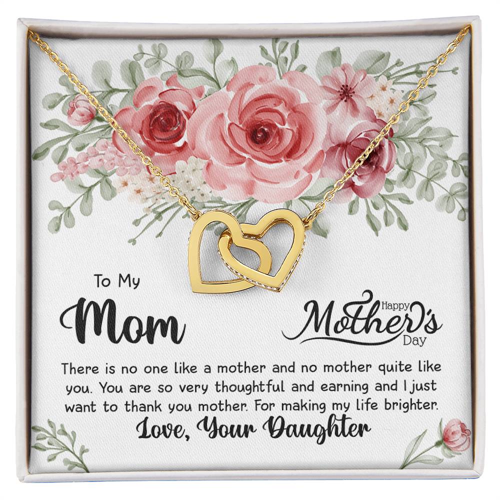 Two Hearts Embellished Interlocking Hearts Necklace