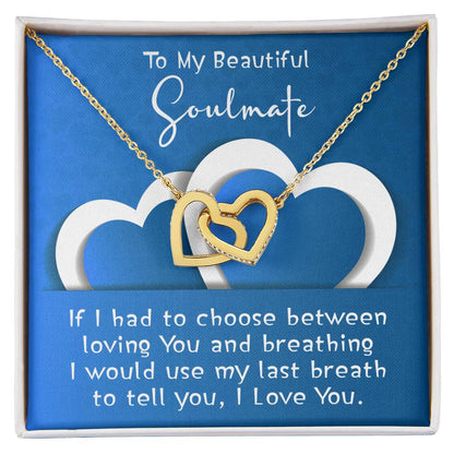 Necklace Gift For Soulmate - Interlocking Heart Necklace Interlocking Hearts Necklace