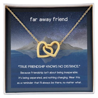 To My Friend Birthday Gift Anniversary Necklace Best Friend Present Love Message Interlocking Hearts Necklace