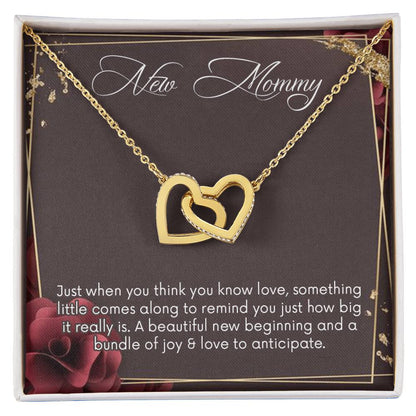 New Mommy Necklace New Mom Interlocking Hearts Necklace New Mom Necklace Personalized Pregnancynecklacemama To Be Necklacenew Mother