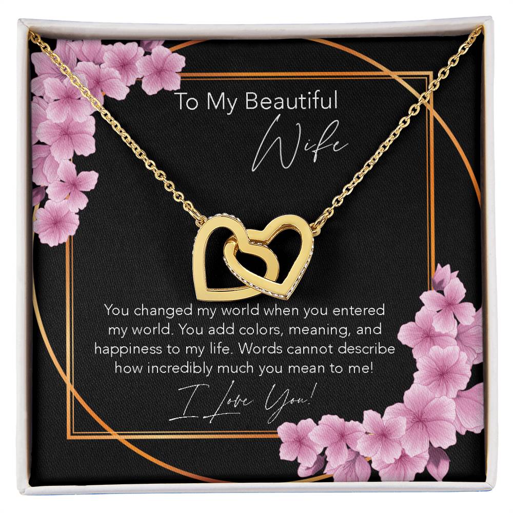 Interlocking Necklace Wife Gift Birthday Gift For Wife To My Wife Wife Jewelry Anniversary Necklace Sentimental Interlocking Hearts Necklace