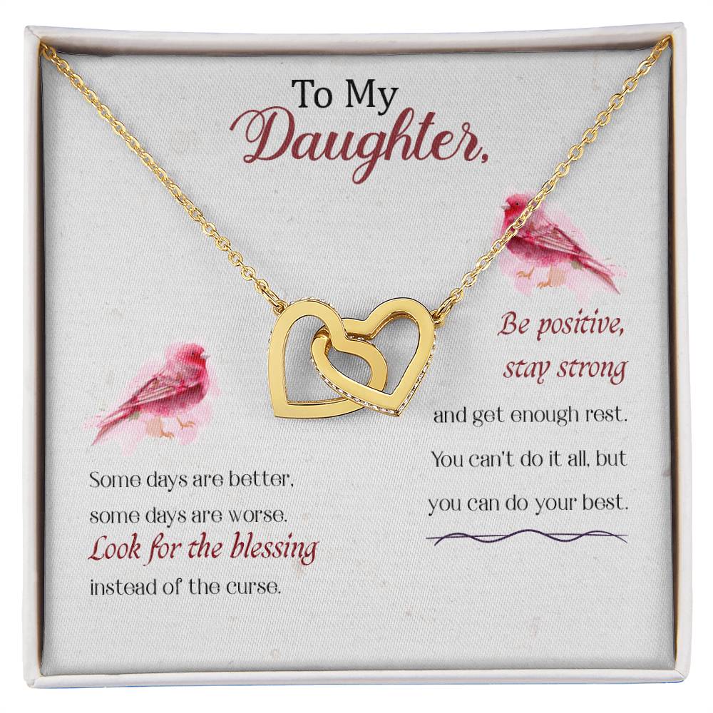Collection Daughter -Be Positive Stay Strong - Interlocking Hearts Necklace