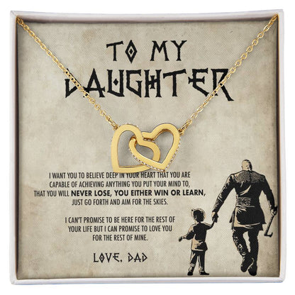 To My Daughter Two Hearts Interlocking Hearts Necklace