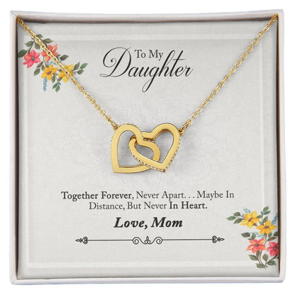 Special Gift For Daughter- Interlock Heart Necklace- With Message Card! Interlocking Hearts Necklace