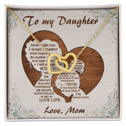 I'M Proud Of You - Best Gift For Daughter Interlocking Hearts Necklace