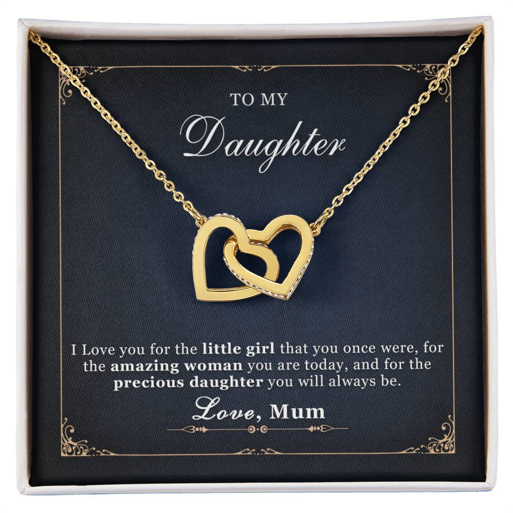 To My Daughter - Interlocking Hearts Necklace