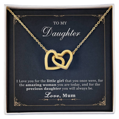 To My Daughter - Interlocking Hearts Necklace