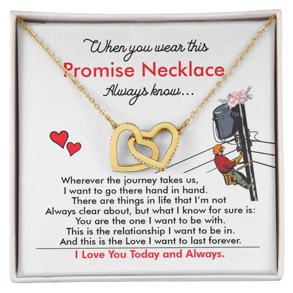Lineman'S Girl - Interlocking Heart Necklace Interlocking Hearts Necklace