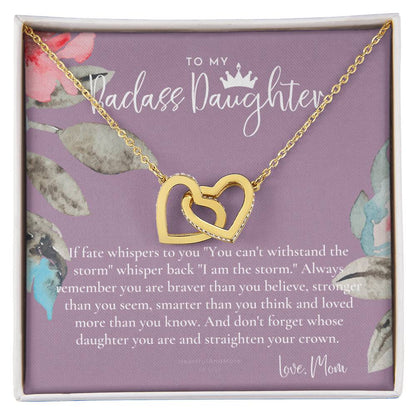 Daughter Gift From Mom Heart Necklace Daughter Gift Interlocking Necklace To Daughter Daughter Graduation Birthday Gift Necklace Interlocking Hearts Necklace