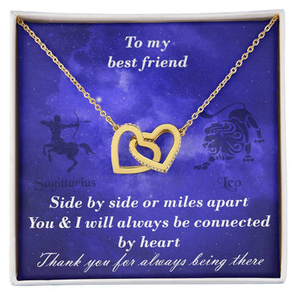 Sagittarius To Leo Best Friend Interlocked Hearts Necklace Interlocking Hearts Necklace
