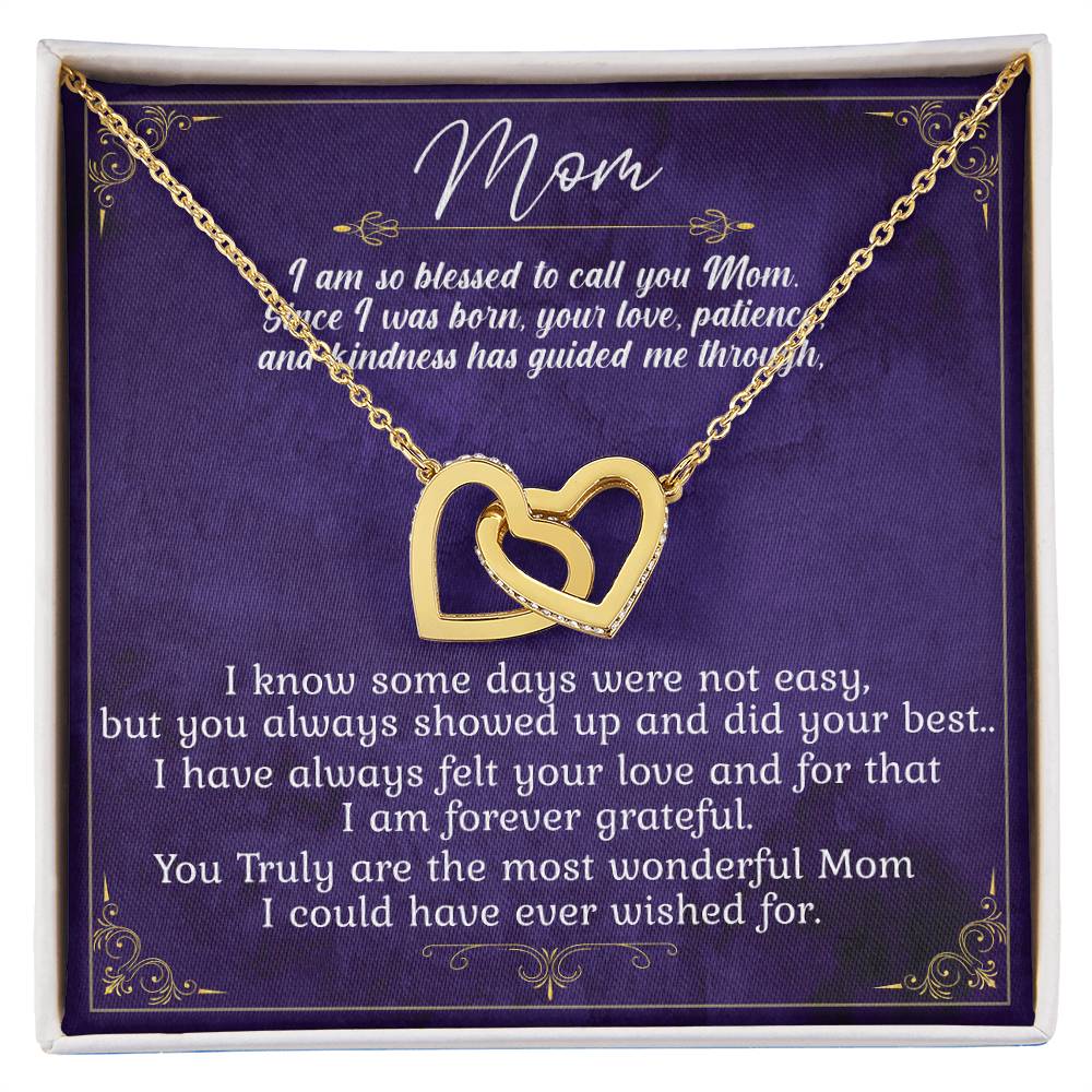 Mom I Am So Blessed Limited Edition Interlocking Hearts Necklace
