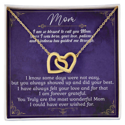 Mom I Am So Blessed Limited Edition Interlocking Hearts Necklace