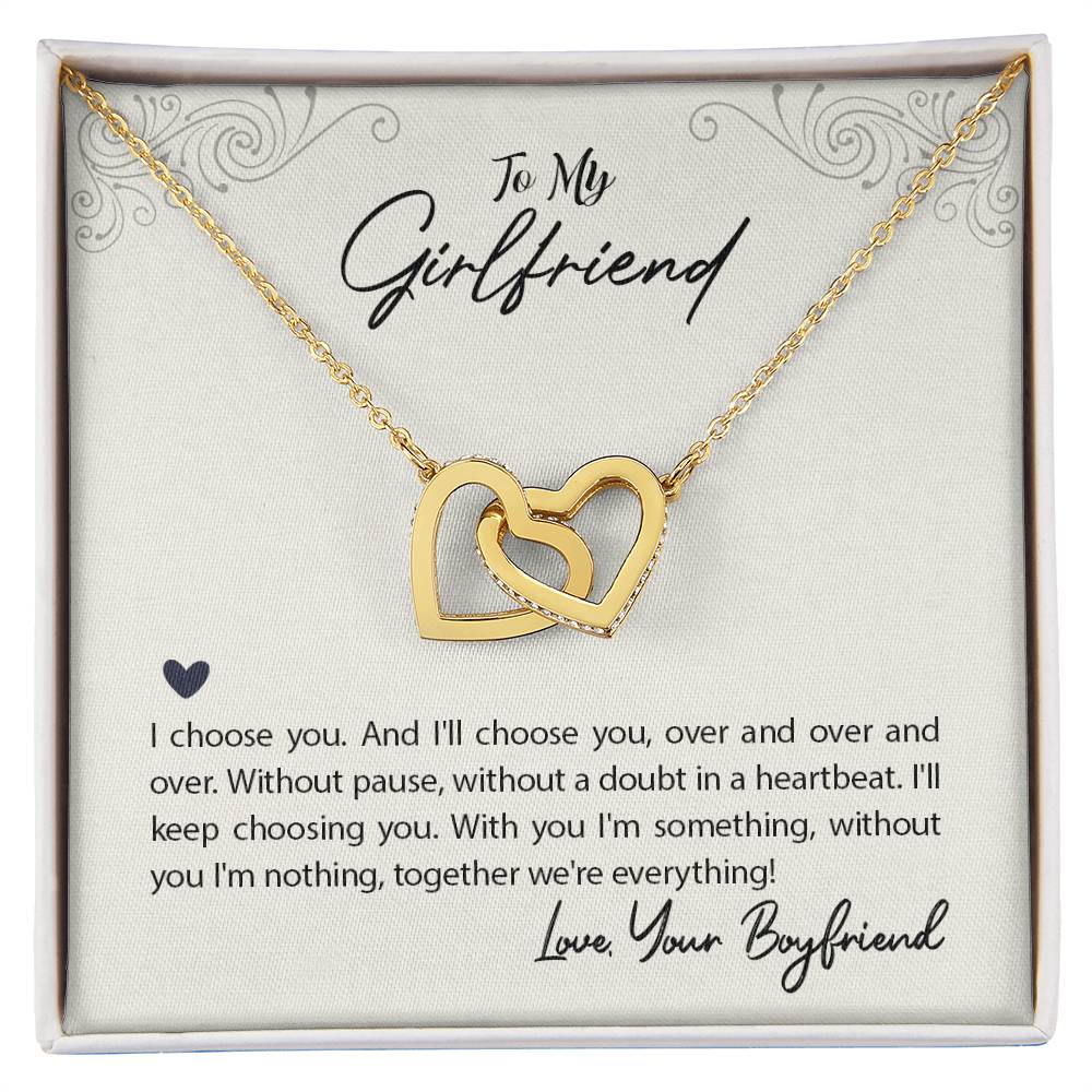 Interlocked Heart Necklace - For Girlfriend Interlocking Hearts Necklace