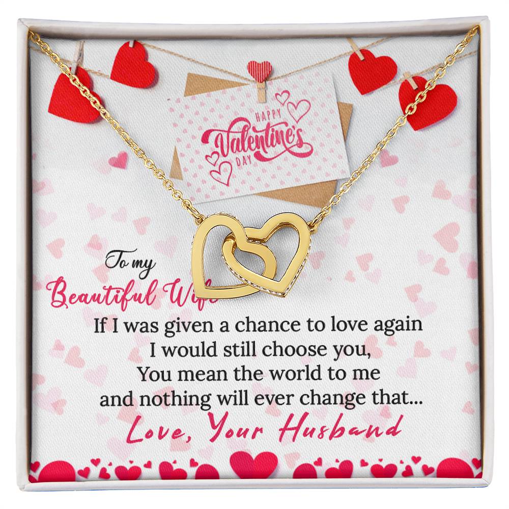 Wife Valentine Interlocking Hearts Necklace