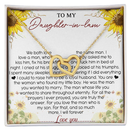 To My Daughter-In-Law Interlocking Hearts Necklace Message Card
