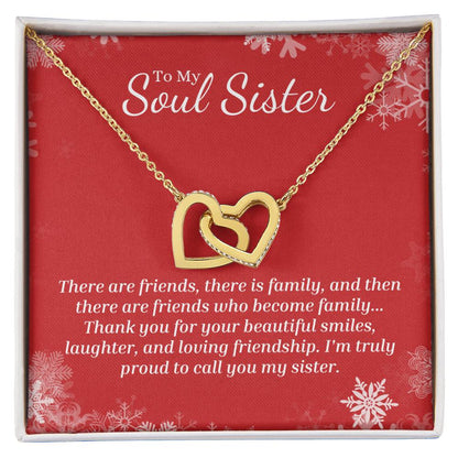 There Are Friends Who Become Family - Interlocking Hearts Necklace For Soul Sister