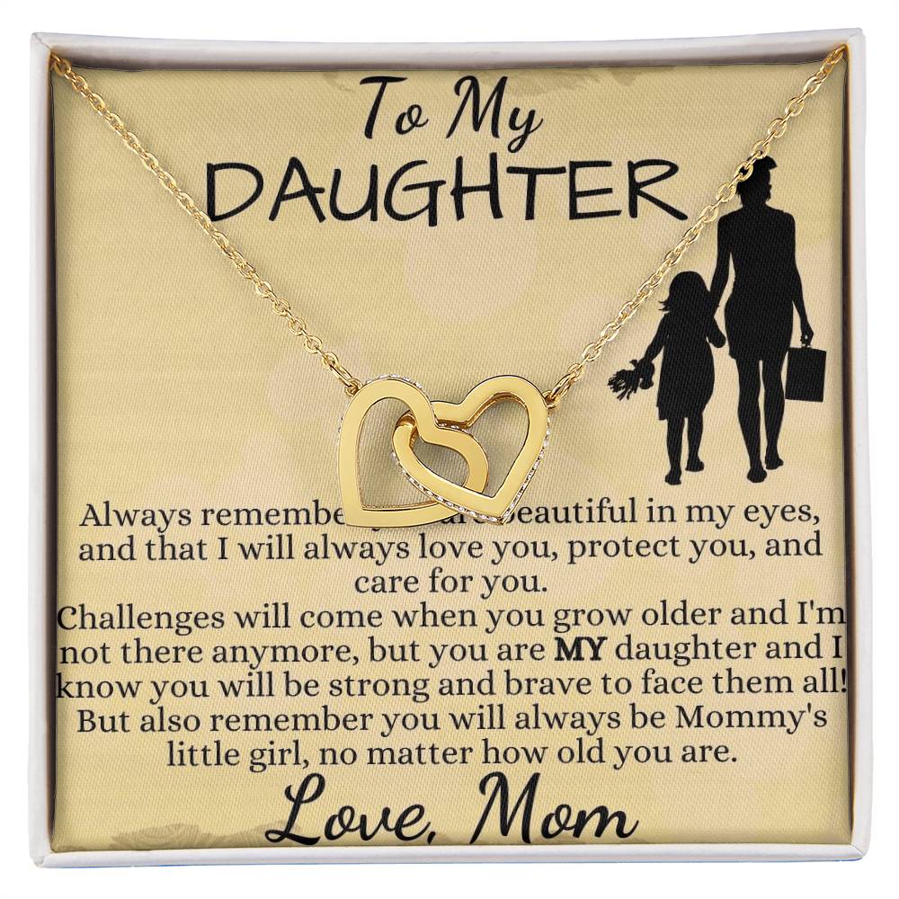 To My Beautiful Daughter - Interlocking Hearts Necklace
