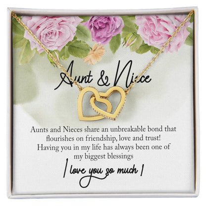 Aunt And Niece Necklace Interlocking Hearts Necklace