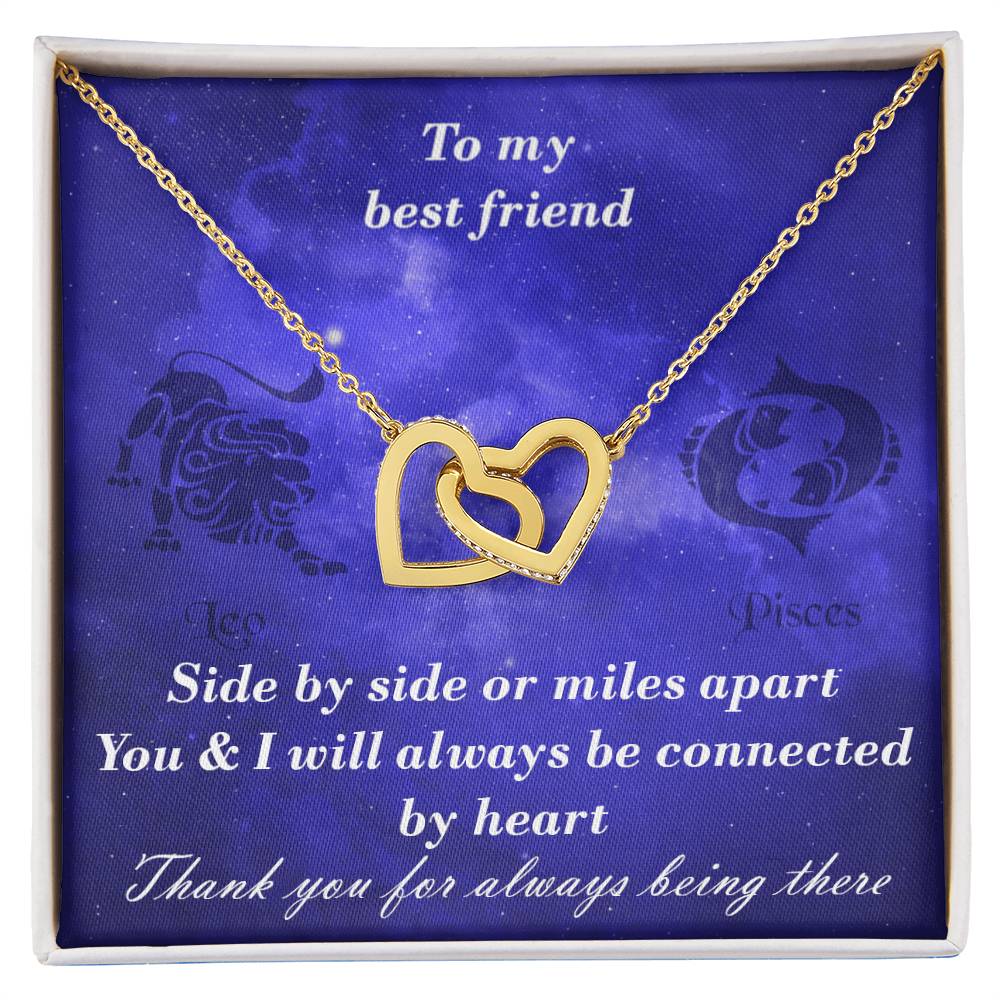 Leo To Pisces Best Friend Interlocked Hearts Necklace Interlocking Hearts Necklace
