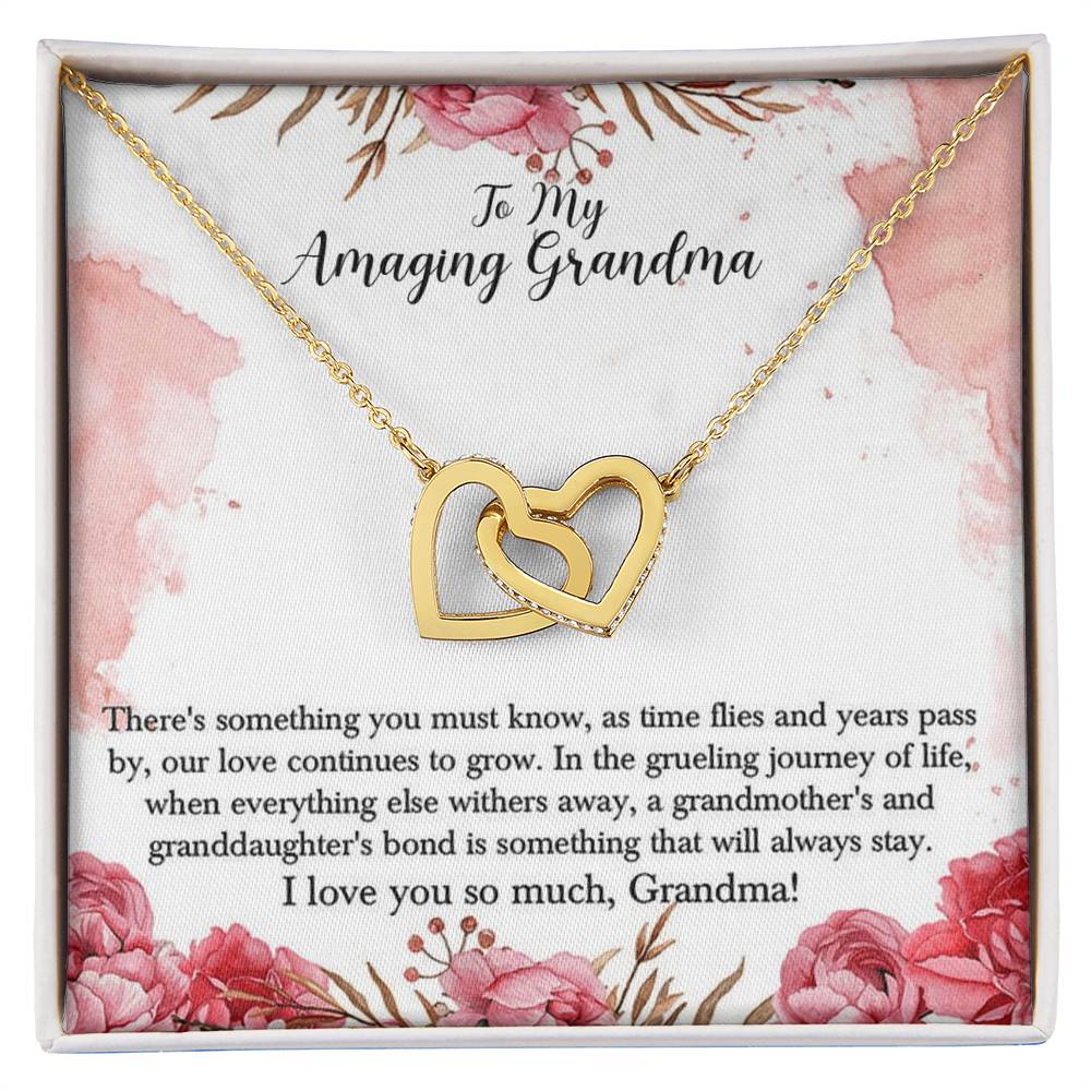 To My Amazing Grandma Interlocking Hearts Necklace