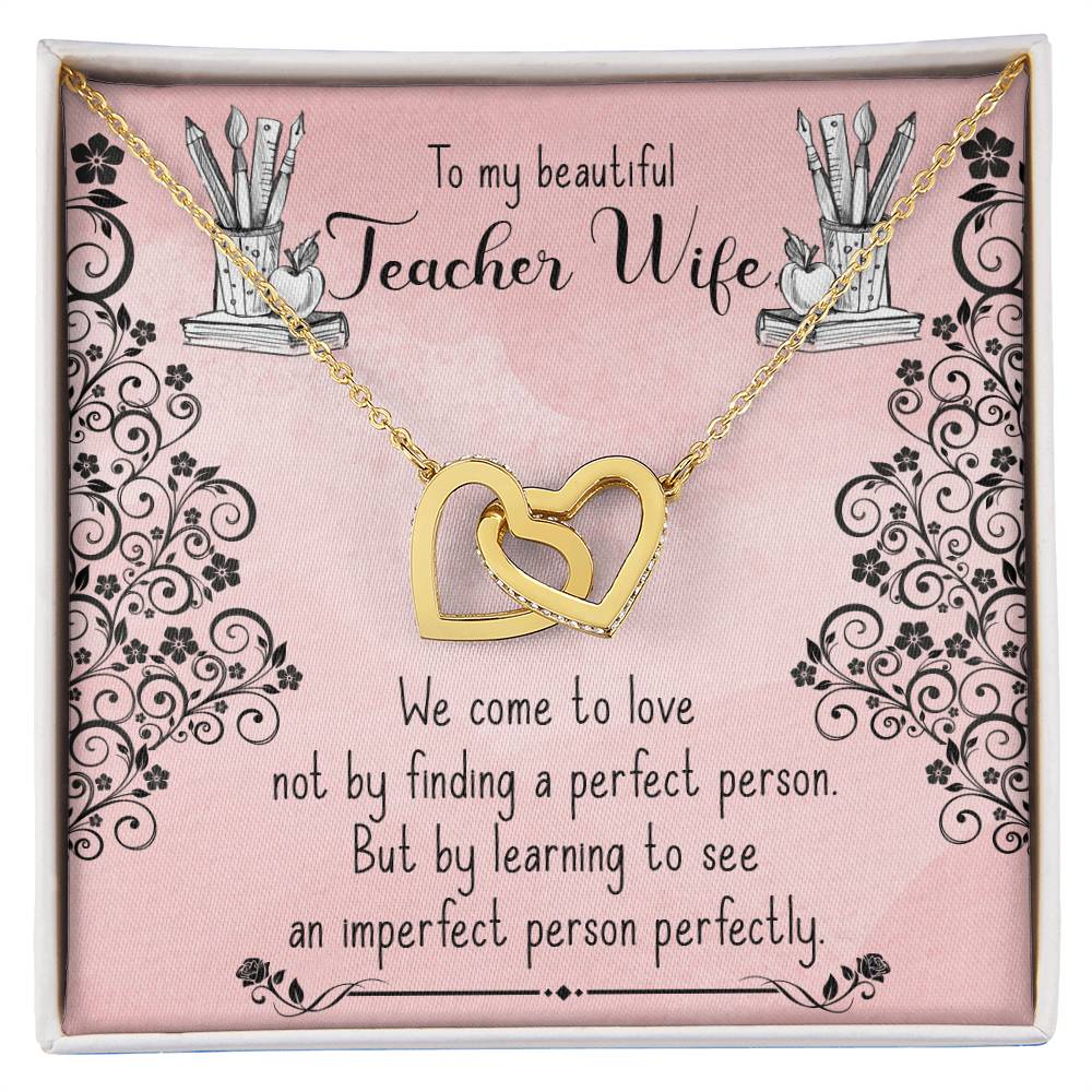 Gift For You My Wife. Interlocking Hearts Necklace