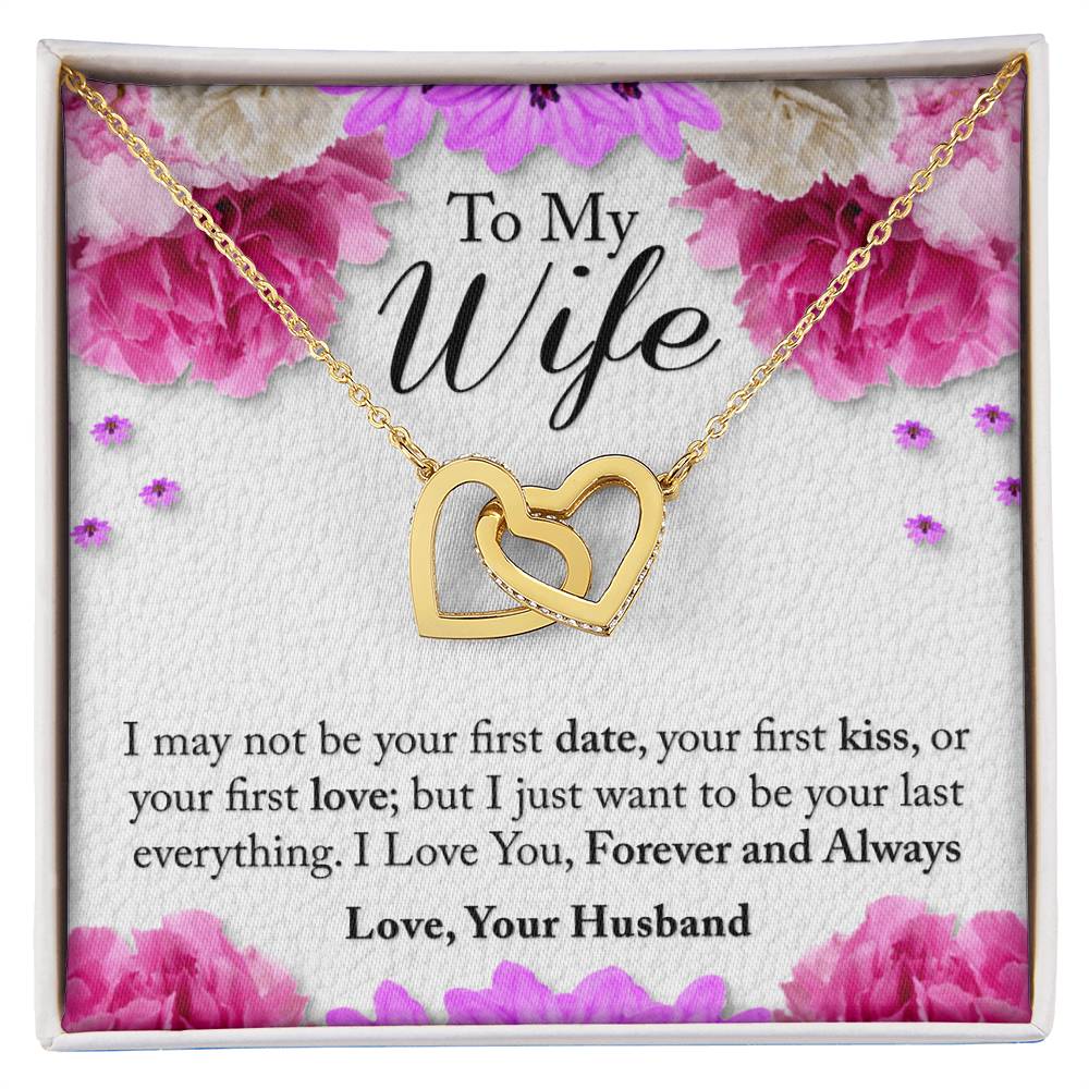 To My Wife Interlocking Hearts Necklace