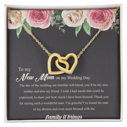 To My New Mom On My Wedding Day Interlocking Hearts Necklace
