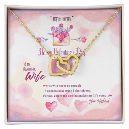 Interlocking Hearts To Beautiful Wife - D2 Interlocking Hearts Necklace