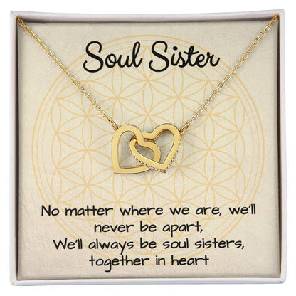 Soul Sisters Together In Heart Interlocking Hearts Necklace