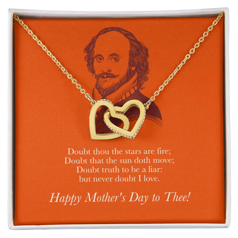 Happy Mother'S Day To Thee! Necklace - Avid Reader Gift Idea Interlocking Hearts Necklace