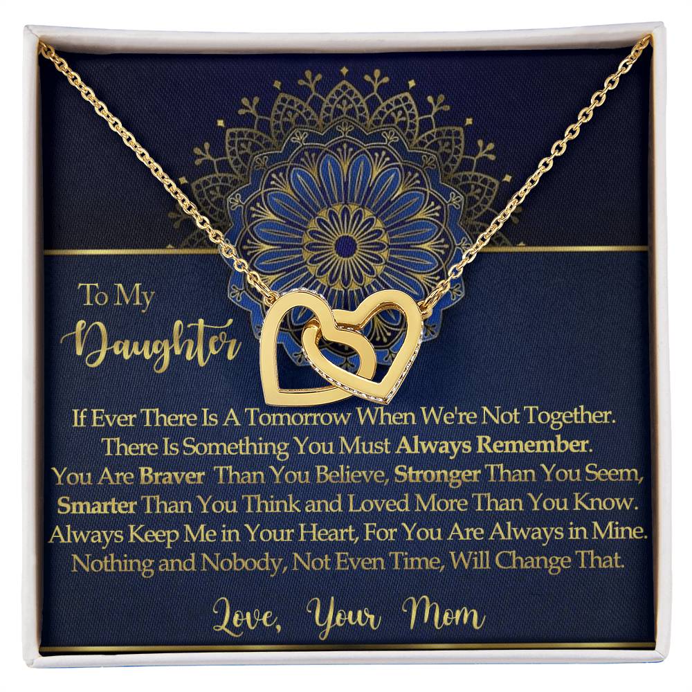 To My Daughter - Interlocked Hearts Necklace Interlocking Hearts Necklace