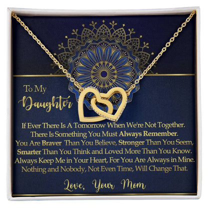 To My Daughter - Interlocked Hearts Necklace Interlocking Hearts Necklace