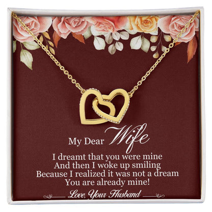 My Dear Wife Interlocking Hearts Necklace Message Card
