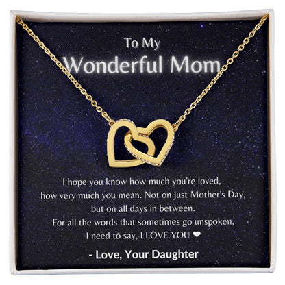 My Wonderful Mom - Necklace Interlocking Hearts Necklace