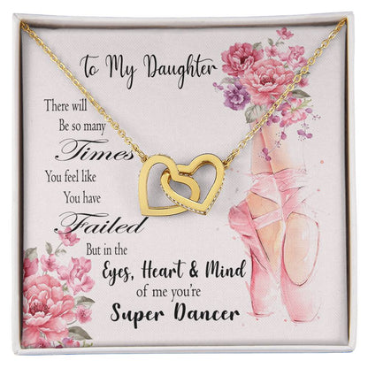 Ballet Daughter Gift From Mom Necklace For Daughter Gift For Dancer From Mom Interlocking Hearts Necklace
