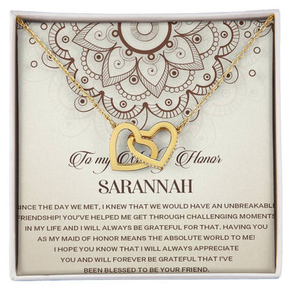 Maid Of Honor Gift Necklace Maid Of Honor Wedding Giftpersonalized Maid Of Honor Gift Interlocking Hearts Necklace For Maid Of Honor Gift