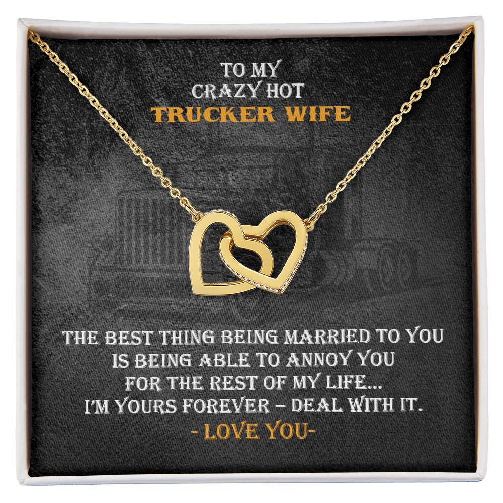 Hot Trucker Wife Interlocked Hearts Necklace Interlocking Hearts Necklace