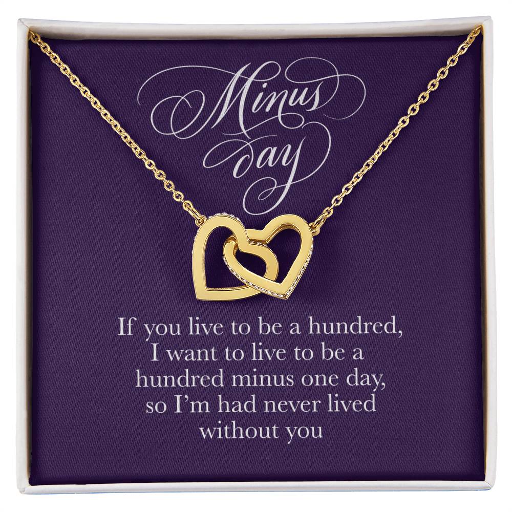 Necklace With Romantic Card -Valentines Day Anniversary Birthday Gift For Her Interlocking Hearts Necklace