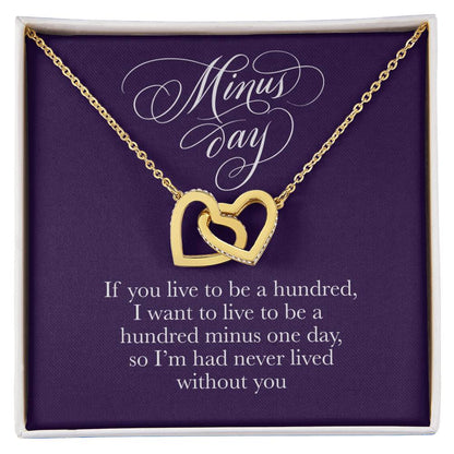 Necklace With Romantic Card -Valentines Day Anniversary Birthday Gift For Her Interlocking Hearts Necklace