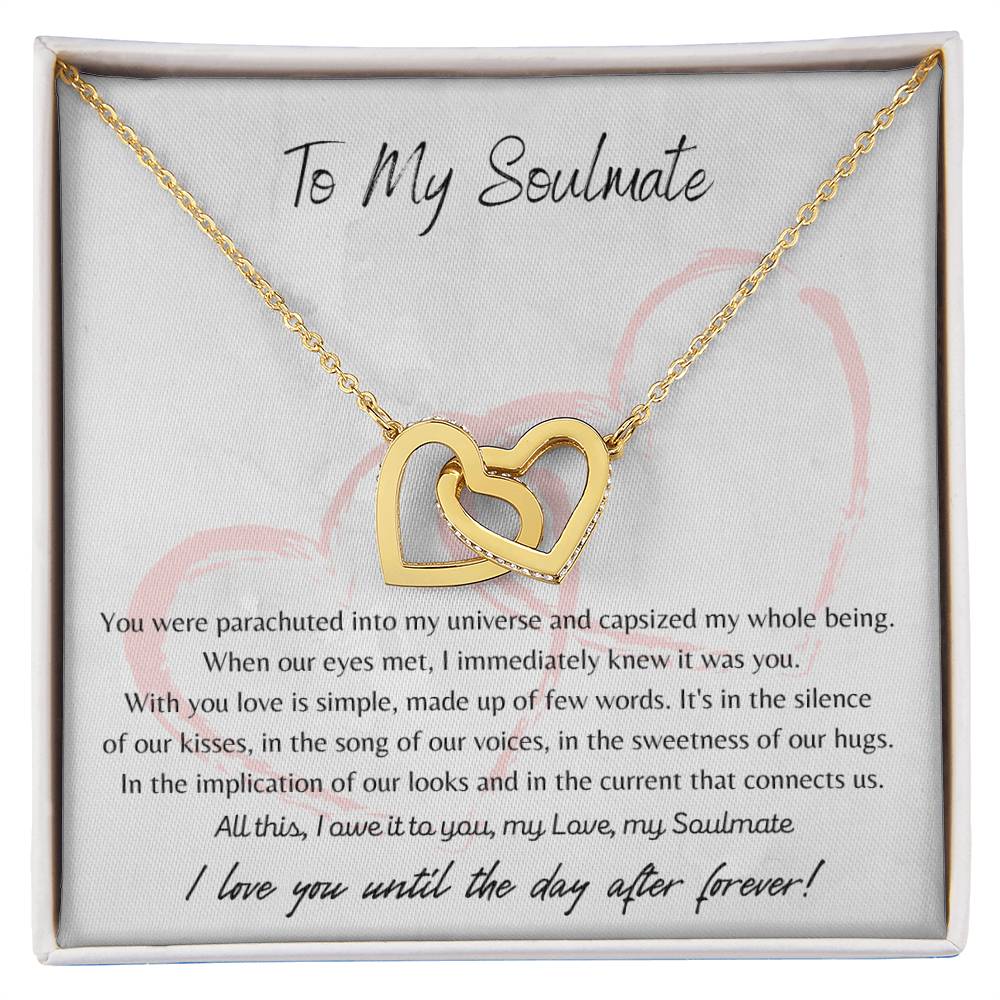 To My Soulmate Interlocking Hearts Necklace