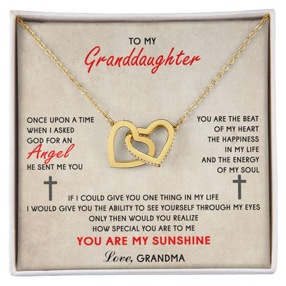 To My Granddaughter Interlocking Heart Necklace Interlocking Hearts Necklace