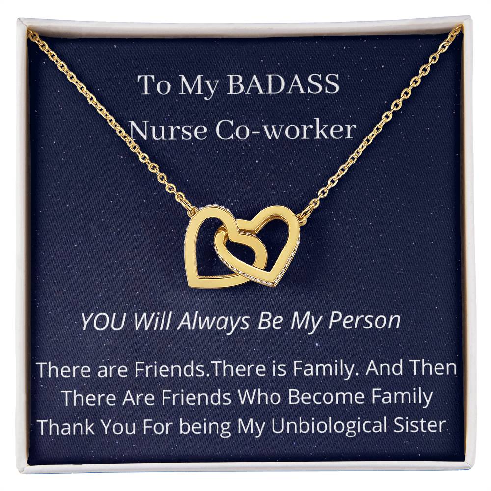 My Badass Co-Worker Nurse Week Special Interlocking Hearts Necklace