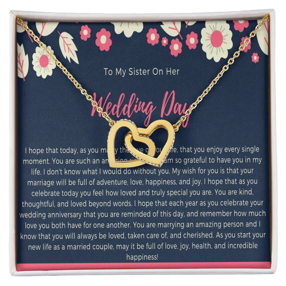 Sister Wedding Day Gift To Bride From Sister Necklace Sister To Bride Gift Bride Jewelry Gift From Sister Interlocking Hearts Necklace