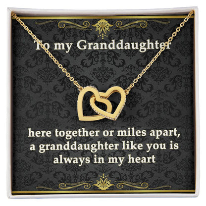 Granddaughter And Nana Bond Necklace - Eudora Collection Interlocking Hearts Necklace
