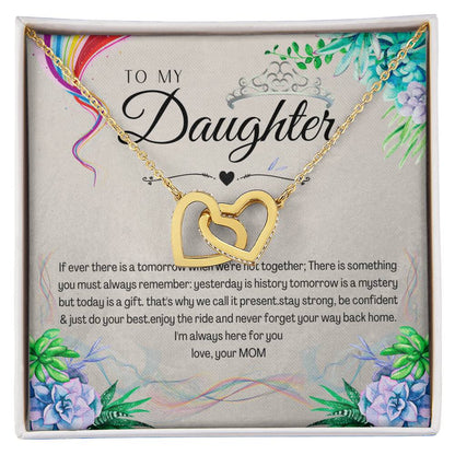 To My Daughter Interlocking Hearts Necklace