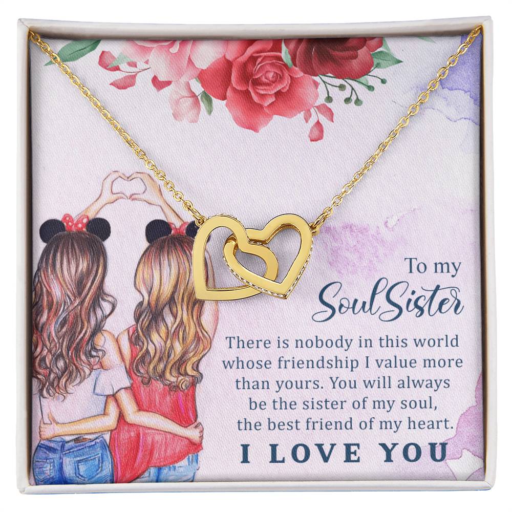 My Soul Sister - I Love You Interlocking Hearts Necklace