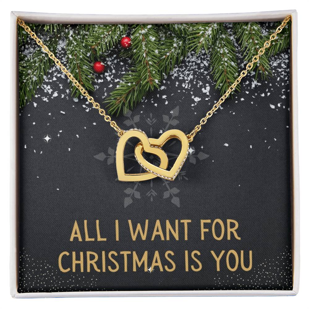All I Want For Christmas - Heart Necklace Interlocking Hearts Necklace
